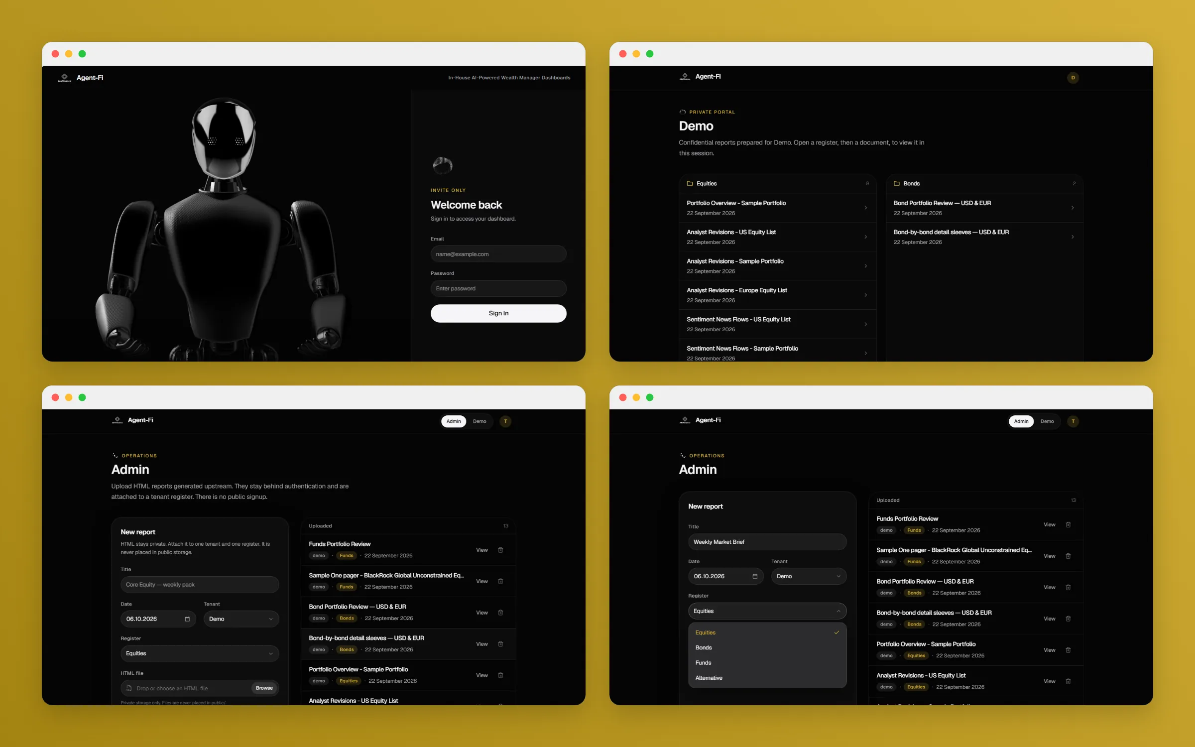 Agent-Fi - Financial Reports Portal
